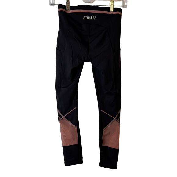 Athleta Ultimate Stash Pocket Ignite 7/8 Tight Leggings Black & - Size XS / P - Picture 3 of 6